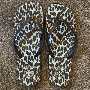Tory Burch cheetah flip flops